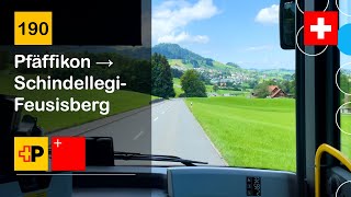 4K 🇨🇭 Cab Ride POSTAUTO SCHWYZ  190 Pfäffikon → SchindellegiFeusisberg  MAN LC 12 C Hybrid [upl. by Shipp]