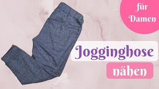 Jogginghose  Kuschelhose  Yogahose nähen  Nähanleitung für Anfänger mit kostenlosem Schnittmuster [upl. by Yeliac254]