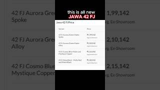 new Jawa 42 FJ Price  all models price list 👍 jawa42fj ytshorts [upl. by Hester]