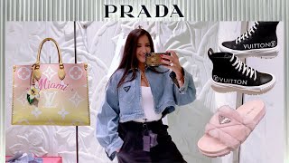 Luxury Shopping in Miami Fendi Cafe Prada Event amp Louis Vuitton [upl. by Halbeib]