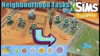 The Sims Freeplay Sim Springs Part 5 Neighbourhood Tasks Walkthrough Sandy Suburbs [upl. by Mischa264]