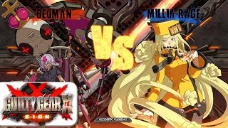 Guilty Gear Xrd Bridget 12 Bedman Vs Sounan47 Millia Rage Ps4 HD [upl. by Nnylyram]