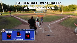 EL FALKENBACH Vs EL SCHAFER  10u Minors SEED GAME 1 battleatthebeach baseball tournament [upl. by Ellinnet]