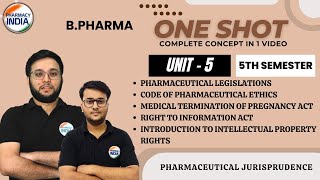 UNIT  5  PHARMA JURIS  BPHARMA 5 SEMESTER  COMPLETE CONCEPT IN 1 VIDEO [upl. by Armillda]