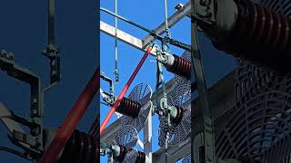 High voltage disconnect hot stick manual operation substation maintenance electrical [upl. by Socher]