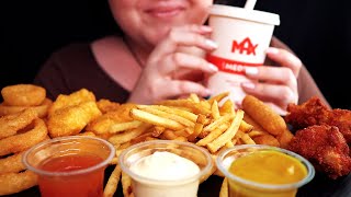 ASMR MAX Mukbang  Nuggets Wings Onion Rings Mozarellasticks Fries  Crispy Eating [upl. by Loughlin502]