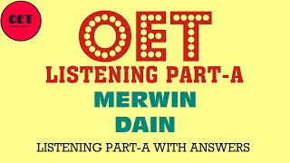 OET listening practice material partA Merwin amp Dain [upl. by Aztirak]