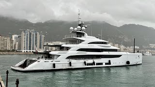 TRIUMPH 65m Benetti Built Superyacht Docking in Gibraltar 4K [upl. by Gile783]