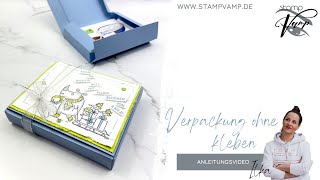 Verpackung ohne kleben basteln Stampin Up® HEITERE WEIHNACHTENMinikatalog Winter 2023StampVamp [upl. by Nilhsa]