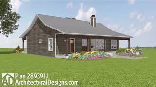 COTTAGE HOUSE PLAN 04100279 WITH INTERIOR [upl. by Jerrol785]