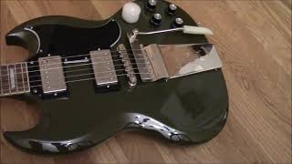 Olive Drab Green Epiphone 61 SG Standard Unboxing Demo First Impressions [upl. by Tecu]