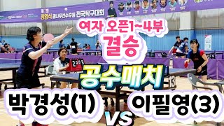 정영식배 오픈 박경성1 vs 이필영3  제7회 정영식 꿈나무선수후원 전국탁구대회 2024622 횡성국민체육센타 [upl. by Doughman]