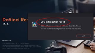 How To Fix DaVinci Resolve GPU Initialization Failed Error [upl. by Yrelav]