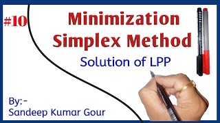 Simplex Method  Minimization problem  operational research [upl. by Nyraf59]