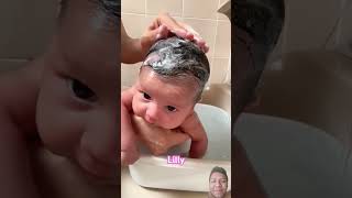 2 month old baby is bathing😍cutebaby babyshower cute funny shorts trending fypシ゚viral baby [upl. by Jarib916]