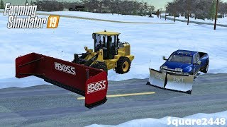 Plowing Commercial Lots  New Boss Plows  Loader amp Pickup  Farming Simulator 19 [upl. by Eveivaneg]