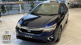 New Honda City Facelift 2024 🔥 New Blue Colour  ADAS  City ZX CVT Detailed Walkaround Review [upl. by O'Doneven]