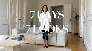 7 Days 7 Looks  Minimalist Wardrobe  Outfits of the Week  Outfit Ideas  Outfit inspiration  AD [upl. by Schuh210]