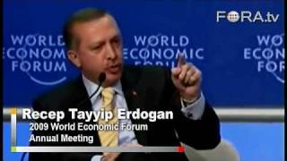 Turkish PM Storms Out of Gaza Debate at Davos [upl. by Michele411]