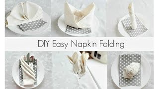 EASY Napkin Folding Tutorials for beginners [upl. by Boar]