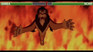 Simba vs Scar With Healthbars  Lion King 1994 [upl. by Nashbar242]