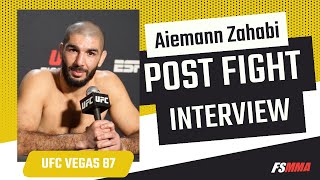 Aiemann Zahabi Full UFC Vegas 87 postfight interview [upl. by Lemon]