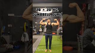 2020kg dumbbell curls biceps shorts shortvideo gym viralvideo trending song video ytshorts [upl. by Ellezig]