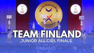 ICU World Cheerleading Championships 2023 Team Finland Junior All Girl Finals [upl. by Ynaoj]