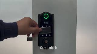 D02 fingerprint door lock setting video [upl. by Lednic324]