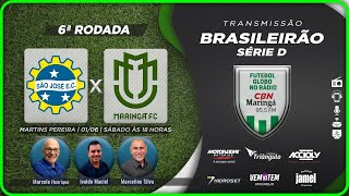 SAO JOSE X MARINGÁ  AO VIVO  Narração MARCELO HENRIQUE  Futebol Globo CBN [upl. by Aicsila]