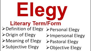 Elegy II What is Elegy  Definition of Elegy II Meaning of Elegy II Its type II Explained in Hindi [upl. by Razal]