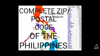 COMPLETE LIST OF ZIP POSTAL CODE OF THE PHILIPPINES [upl. by Isac]