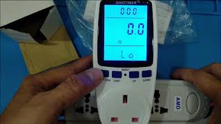 Plug Socket Digital Wattmeter Power Consumption Watt Energy Meter KWh AC 230V  Unboxing amp Testing [upl. by Saied]