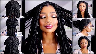 10 quick and easy box braid hairstyles  how to style box braids [upl. by Mccallion]