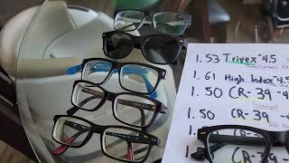 CR39 vs High Index vs Polycarbonate vs Trivex Glasses Comparison [upl. by Yllaw]