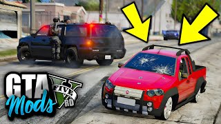 ASSALTO A LOJINHA e FUGA DA POLICIA DE FIAT STRADA ÉPICO  GTA 5 MODS [upl. by Atnaloj]