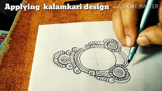 How to draw straight lady face in kalamkari video3 [upl. by Lednar]