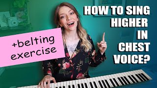 SING HIGH IN CHEST VOICE Belting exercises for singers [upl. by Toole235]