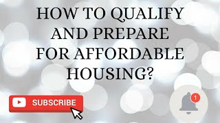 HOW TO PREPARE AND HOW TO QUALIFY FOR LOW INCOME OR INCOME RESTRICTED APARTMENTS [upl. by Christel662]