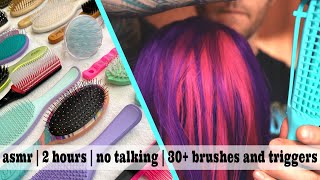 ASMR  2 Hours  30 Hair Brushes and Triggers  No Talking [upl. by Inohs]