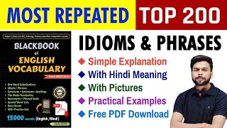 TOP 200 IDIOMS and PHRASES Black Book  Most Repeated  THE BLACK BOOK VOCABULARY TRICK  Part 1 [upl. by Elleneg]