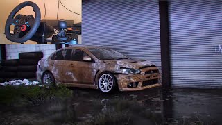 Rebuilding a Mitsubishi Lancer Evolution X  NFS HEAT  LOGITECH G29 Gameplay [upl. by Kirchner]