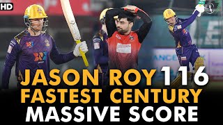 Jason Roy Fastest Century Of PSL 7  Massive Score  Quetta vs Lahore  Match 15  HBL PSL 7  ML2G [upl. by Luckett]