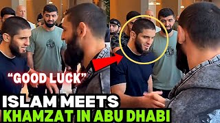 Islam Makhachev MEETS Khamzat Chimaev In Abu Dhabi At UFC 294 VIDEO [upl. by Nedia704]