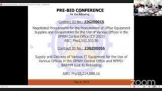 Procurement Livestream for DPWH Central Office Goods and Services Division on May 08 2024 [upl. by Lunneta]