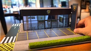 Unboxing Lamborghini Car Showroom 164 Diorama  Hotwheels Diorama [upl. by Ahsinroc]