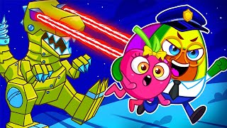 😱 Dinosaur Robot Is So Scary 🦖🤖 10 Little Dinos Song  VocaVoca Karaoke 🥑🎶 [upl. by Eiddet]