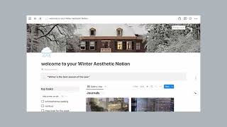 Winter Aesthetic Notion Template Tour 🌨️⭐️  Cute Notion Dashboard  anisasillustrations [upl. by Ecinev327]