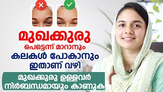 മുഖക്കുരു Acne Pimples പെട്ടെന്ന് മാറാനും കലകൾ പോകാനും ഇതാണ് വഴി [upl. by Roana]