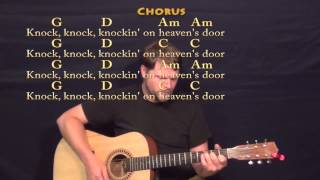 Knocking On Heavens Door Bob Dylan Strum Guitar Cover Lesson with Lyrics [upl. by Allac]